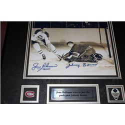 JOHN BELIVEAU AND JOHNNY BOWER SIGNED HOCKEY