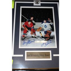 JOHN BELIVEAU AND JOHNNY BOWER SIGNED HOCKEY