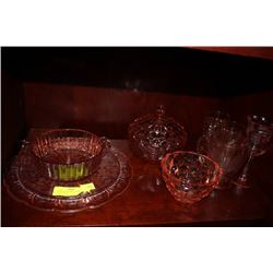 ESTATE LOT OF PINK DEPRESSION GLASS-9 PCES
