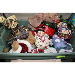 LARGE TOTE OF CHRISTMAS ORNAMENTS