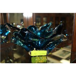 BLUE ART GLASS DISH