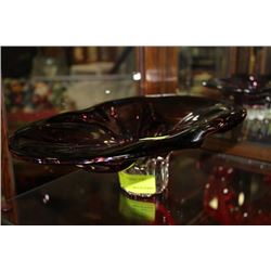 PURPLE ART GLASS DISH