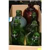 Image 1 : BOX OF GREEN GLASS BOTTLES