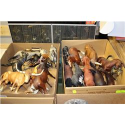 2 LG TRAYS OF COLLECTIBLE BREYER HORSE FIGURINES