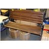 Image 1 : BROWN WOOD AND METAL PARK BENCH SOLD WITH 2 WOOD