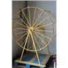 Image 1 : LARGE YELLOW METAL WHEEL PLANTER