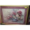Image 1 : LARGE FLORAL FRAMED PICTURE