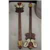 Image 1 : PAIR OF WOOD FLORAL WALL HANGINGS