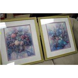 PAIR OF LTD ED SIGNED FLORAL PRINTS BY LENA LILI