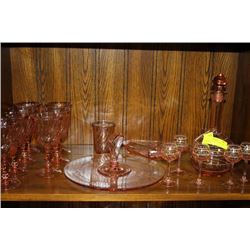 ESTATE LOT OF PINK DEPRESSION GLASS-18 PCES