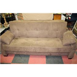 NEW DAVENPORT BROWN MICROSUEDE SOFA