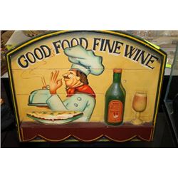 "GOOD FOOD FINE WINE" PUB DECOR