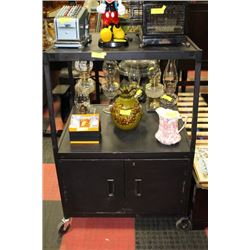 BLACK AV CART W/ DOORS