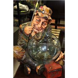 FISHERMAN ORNAMENT WITH GOLD FISH BOWL