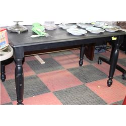 BLACK WOODEN DINING TABLE