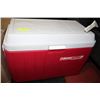 Image 1 : COLEMAN POLYLITE 54 RED/WHITE COOLER W/ CAMPING