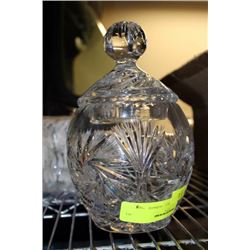 PINWHEEL CRYSTAL LIDDED DISH
