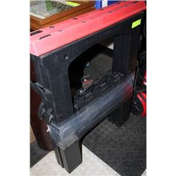 SET OF TWO SAW HORSES - RED & BLACK