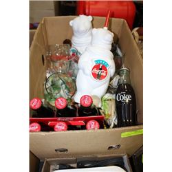 BOX OF COCA-COLA COLLECTIBLES - GLASSES,
