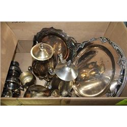 ESTATE BOX OF SILVER PLATE