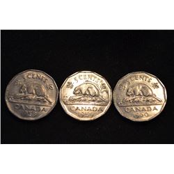 1958-60 Canada Nickels (Lot of 3)