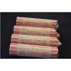 (4) Rolls Unsearched Canada 1-Cent (High Grades)