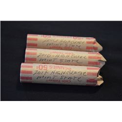 (3) Rolls Unsearched Canada 1-Cent (High Grades)