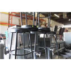 SET OF 5 BLACK BARSTOOLS