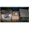 Image 1 : LOWER SHELF LOT OF GLASSES, PANS, MENU HOLDERS,ETC