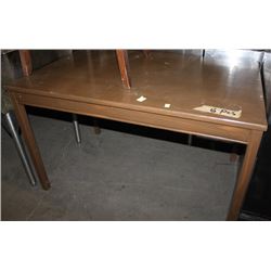 48" X 30" BROWN WOOD TABLE