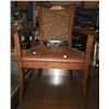 Image 1 : WOOD LEATHER SEAT ARM CHAIR X 11