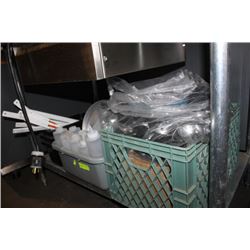 LARGE LOT OF INSERTS, UTENSILS, PIZZA PANS