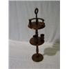 Image 1 : MAHOGANY SMOKERS STAND, with turned stem and two tiers 60 - 80...