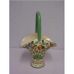 CHARLOTTE RHEAD BASKET,shaped vase,Bursley ware T.L. 14. C1930's 40 - 60...