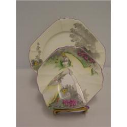 SHELLEY QUEEN ANNE SHAPE PART TEA SERVICE,comprising 20 pieces, some damage. Circa 1930's 50 - 10...