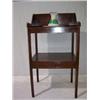 Image 2 : GEORGIAN MAHOGANY WASHSTAND,with raised gallery back with shelf and single drawer with an additio...