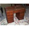 Image 1 : VICTORIAN MAHOGANY PEDESTAL DESK,with galleried top central drawer planked each side by a flight...
