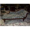 Image 1 : VICTORIAN MAHOGANY CHAISE LONGUE,with scrolled back and side,on bulbous legs and castors 300 - 40...
