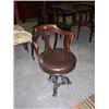 Image 1 : UNUSUAL EDWARDIAN SWIVELLING CHAIR,with cast iron base,believed to be from a ship 80 - 100...