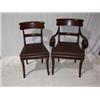 Image 1 : SET OF SEVEN MAHOGANY LATE REGENCY DINING CHAIRS,including one armchair,with drop in seats sabre...