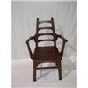 Image 1 : OAK ARTS AND CRAFTS STYLE ARMCHAIR,with ladder back, open arms and straight legs 80 - 120...