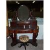 Image 1 : MAGNIFICENT EARLY VICTORIAN DUCHES DRESSING TABLE,swing mirror flanked either side with scrolled...