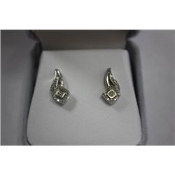 STERLING SILVER DIAMOND (0.08ct) EARRINGS