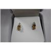 Image 1 : STERLING SILVER CITRINE & DIAMOND EARRINGS