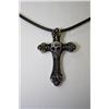 Image 1 : STAINLESS STEEL CROSS PENDANT WITH LEATHERITE