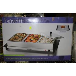 LIKE NEW BRAVETTI STAINLESS STEEL BUFFET SERVER