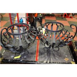 2 DECORATIVE METAL PLANTERS