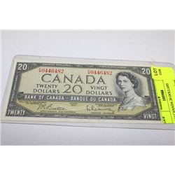 1954 CANADA 20 DOLLARS BANKNOTE
