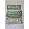 Image 1 : 2 1954 AND 1 1973 CANADA 1 DOLLAR BANKNOTES