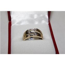 10K GOLD DIAMOND "S" MENS RING